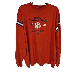 J america XL Orange Purple Clemson Tigers 1889 graphic long sleeve cotton